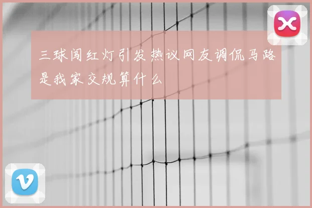 三球闯红灯引发热议网友调侃马路是我家交规算什么