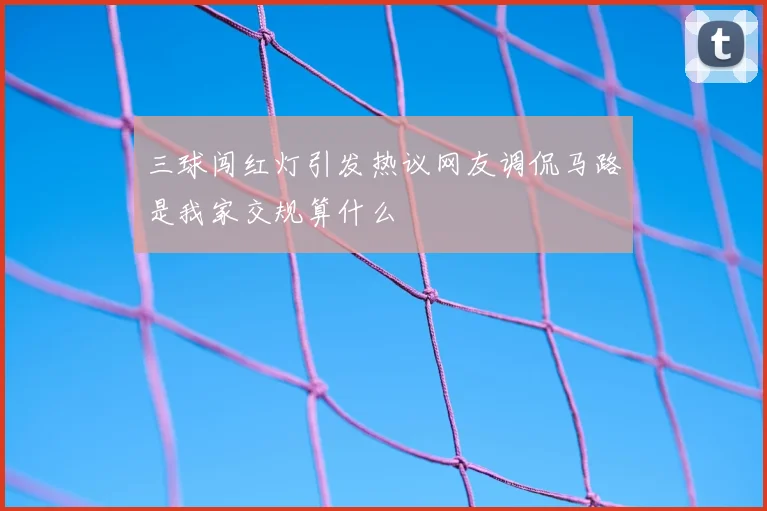 三球闯红灯引发热议网友调侃马路是我家交规算什么