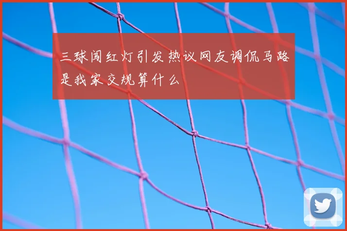 三球闯红灯引发热议网友调侃马路是我家交规算什么