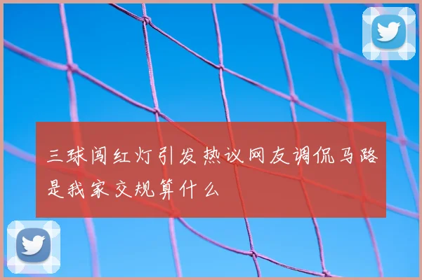三球闯红灯引发热议网友调侃马路是我家交规算什么
