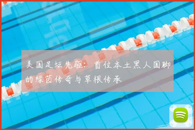美国足坛先驱：首位本土黑人国脚的绿茵传奇与草根传承