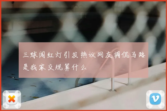 三球闯红灯引发热议网友调侃马路是我家交规算什么